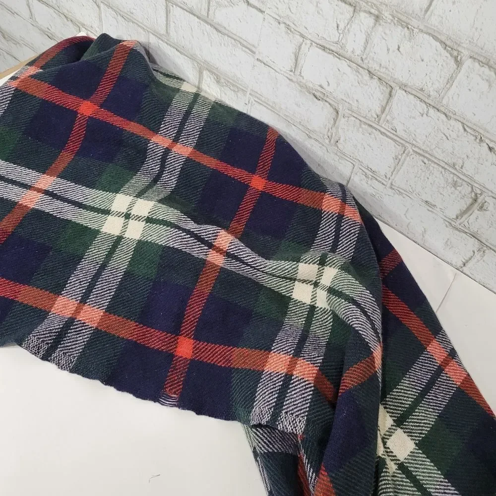 Plaid print large blanket scarf